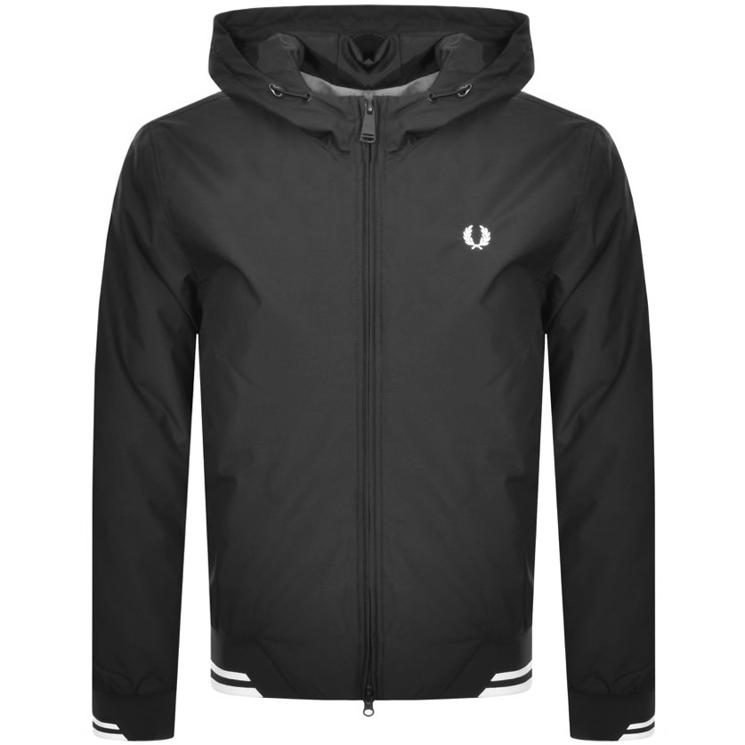 Alternative Image for ProductFred Perry Tipped Hooded Jacket Black1